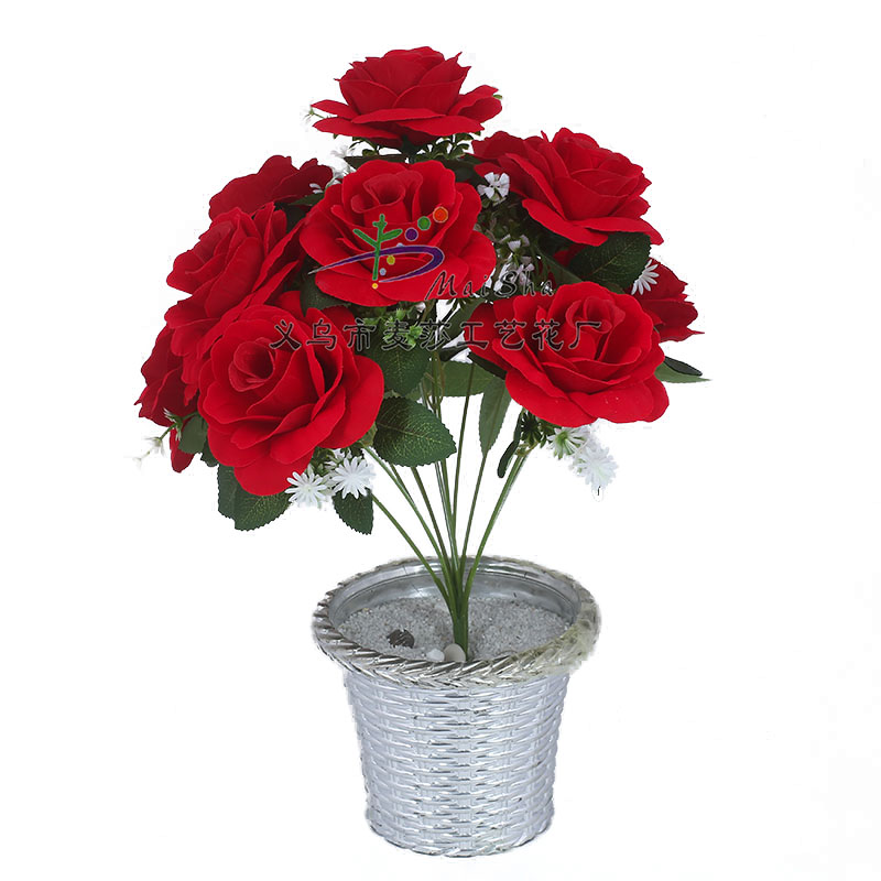 MS-058 Maisha Flower Sheet Arrangement, Artificial flower, Faux flower, Velvet Golden rose