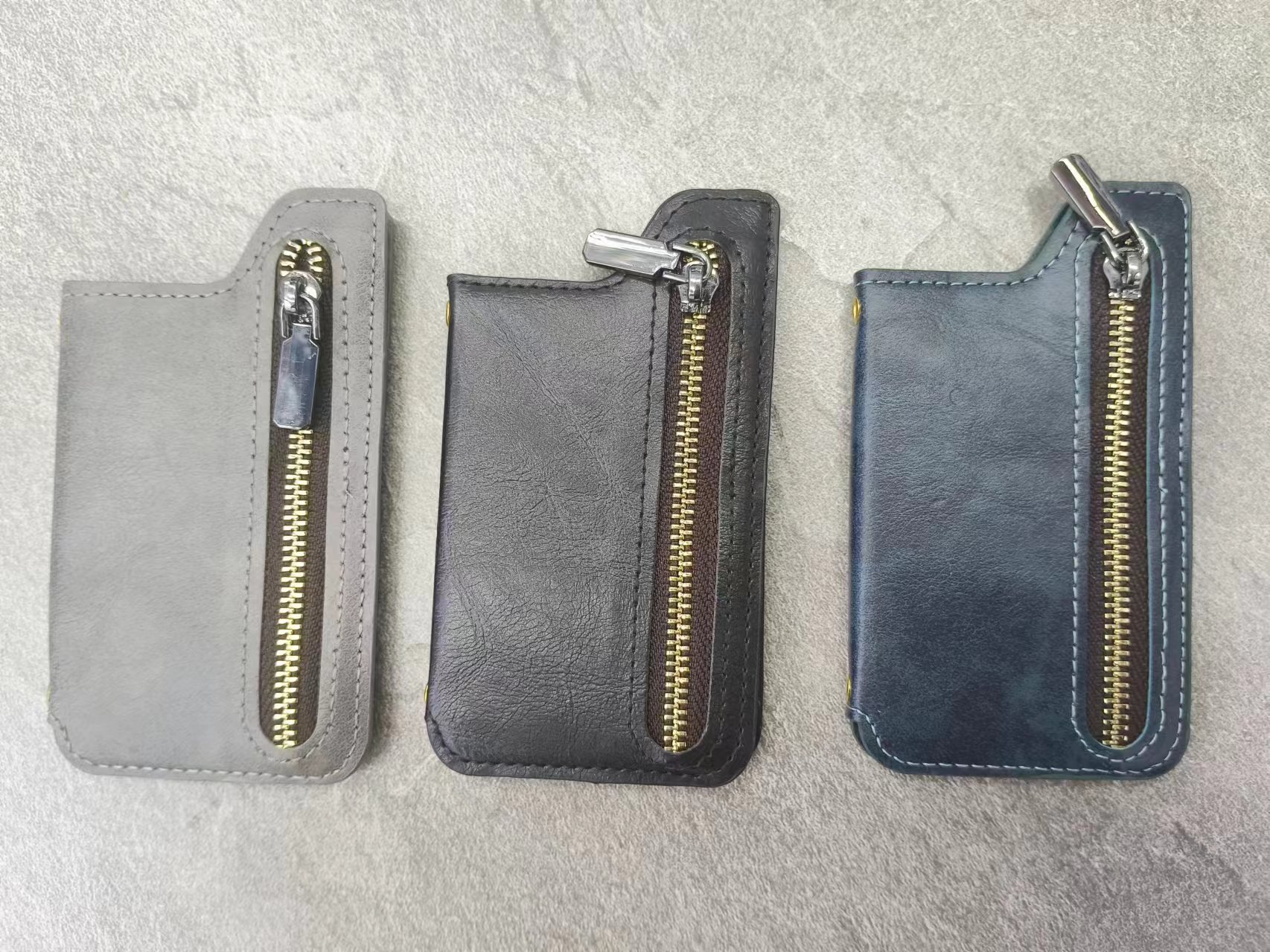 Back sticker multi-functional leather-textured card case