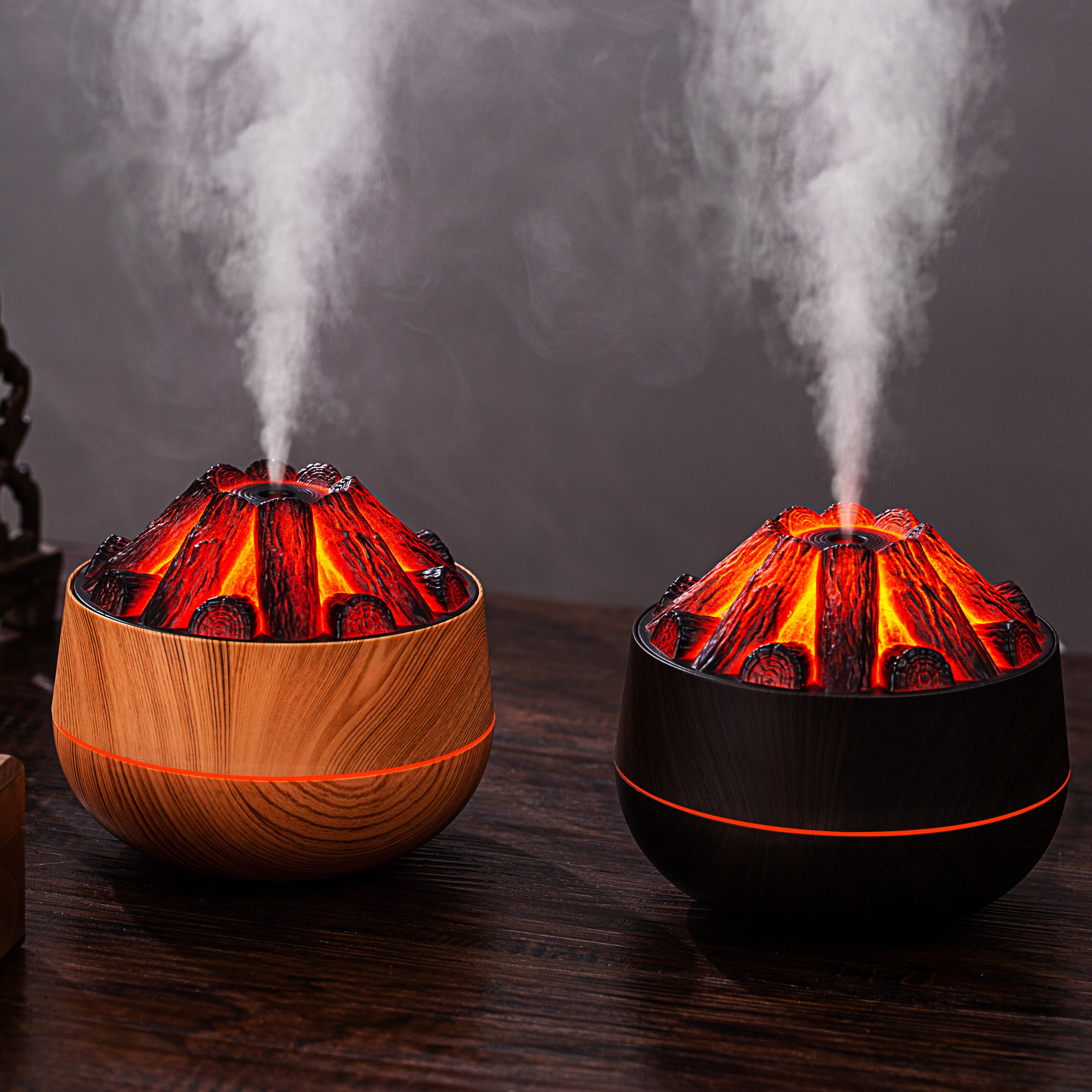 Humo de carbón simulación de fuego aromático difusor de aroma hoguera humidificador oficina dormitorio pequeño 5V volcano humidificador Item Picture