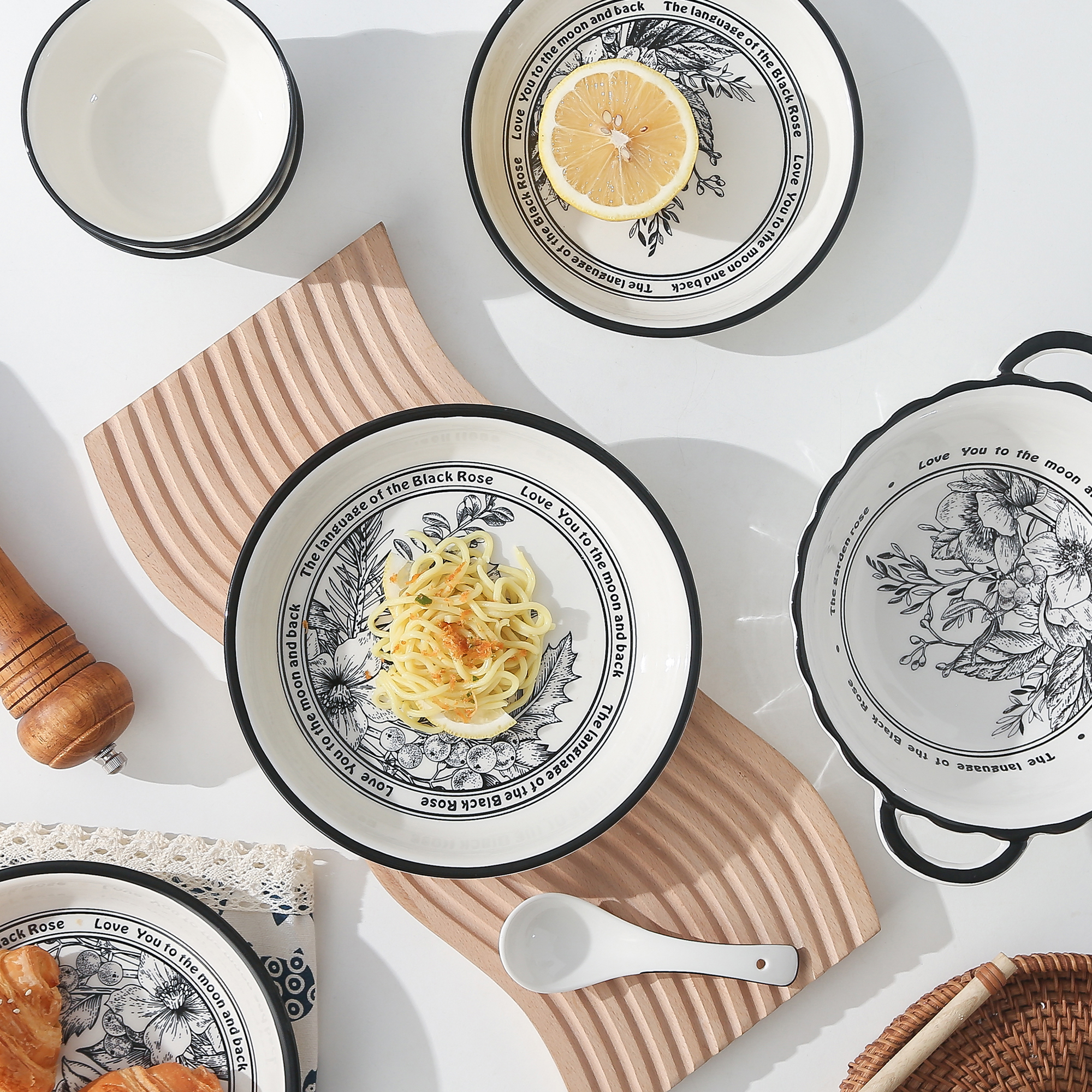 铁板烧烤肉盘/吐骨碟塑料/茶盘石/长方形托盘/陶瓷盘产品图