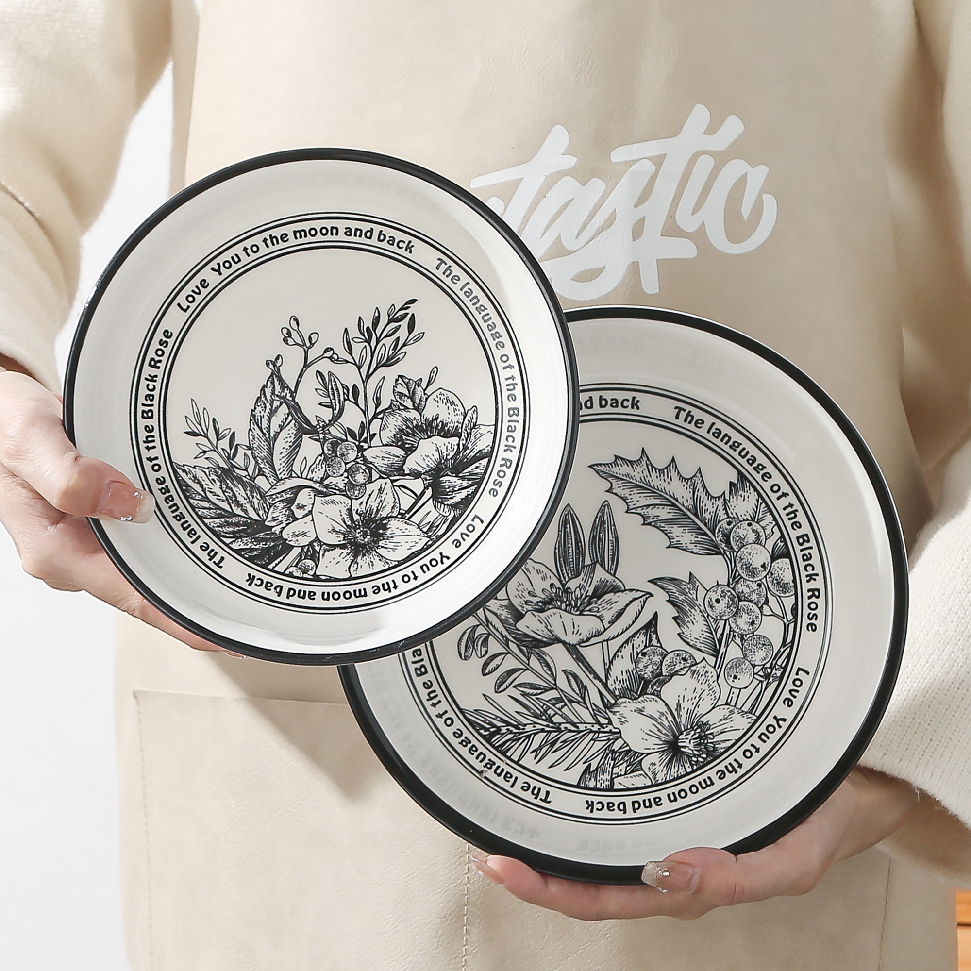 铁板烧烤肉盘/吐骨碟塑料/茶盘石/长方形托盘/陶瓷盘白底实物图