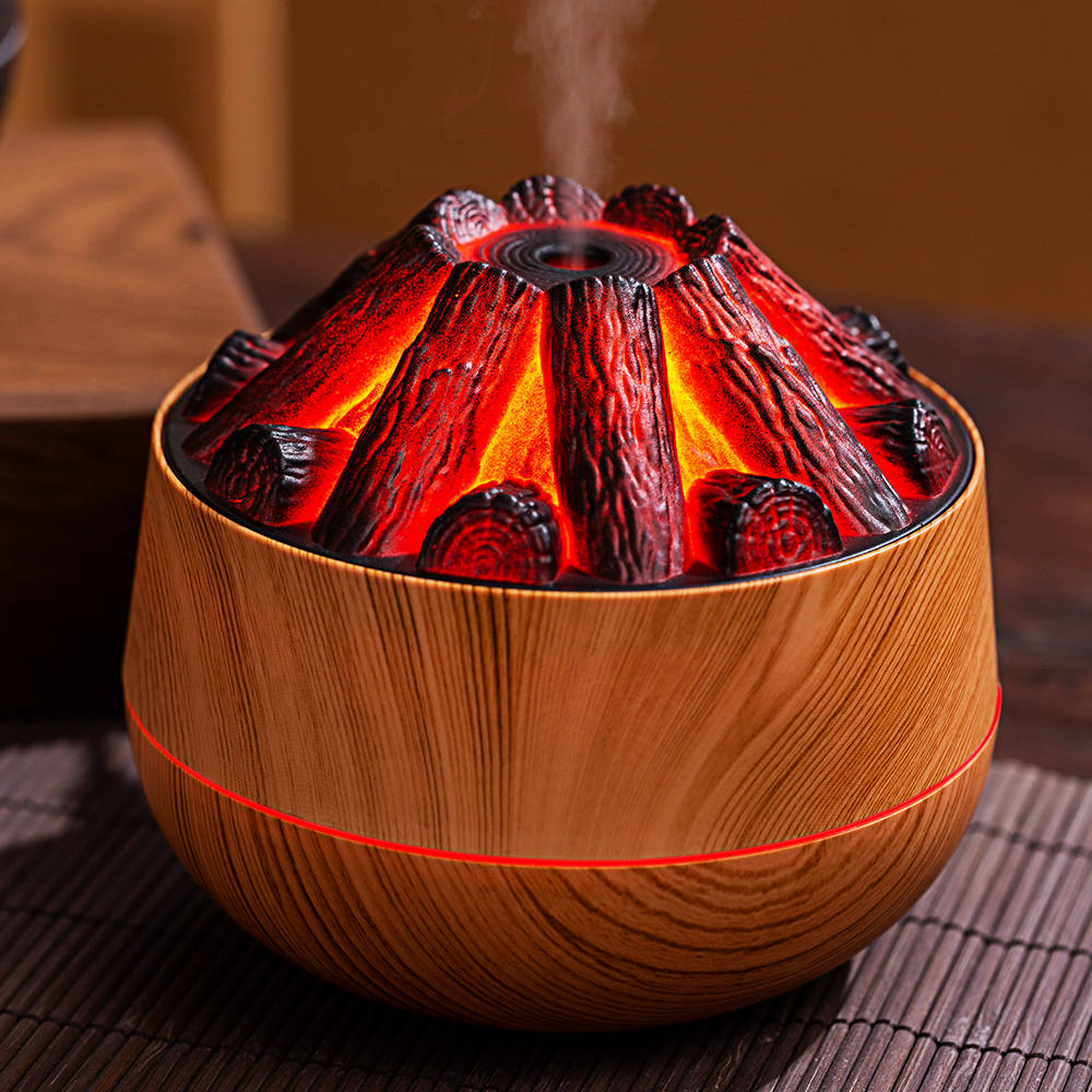 Humo de carbón simulación de fuego aromático difusor de aroma hoguera humidificador oficina dormitorio pequeño 5V volcano humidificador Application Scenario