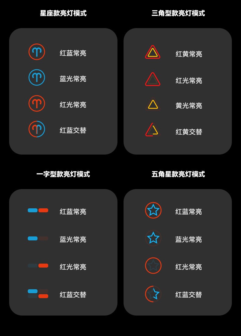 CT01, 3138 USB charging constellation heart-shaped bicycle taillights, creative taillights COB marquisole lights, night riding equipment, flashing safety warning pic 8