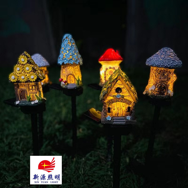 新款太阳能树脂地插灯户外庭院灯防水花园装饰景观布置草坪灯