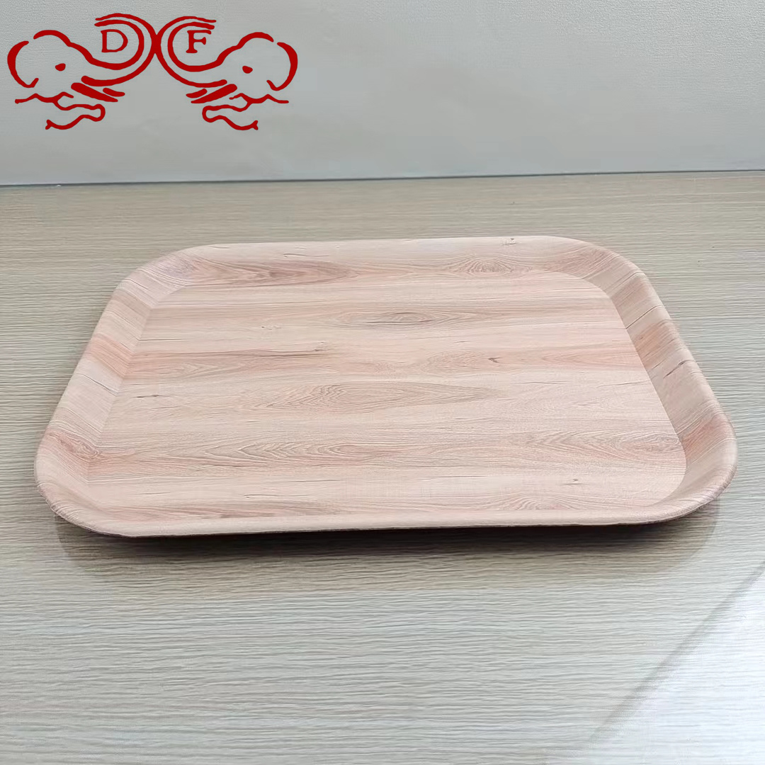 DF99640仿木纹皮革托盘餐厅咖啡厅餐用托盘饰品收纳整理塑料托盘DF TRADINGHOUSE 