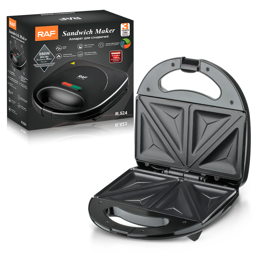 RAF European Standard cross-border household double-sided heating sandwich machine, multi-functional toaster, waffle breakfast machine R.524 details Picture