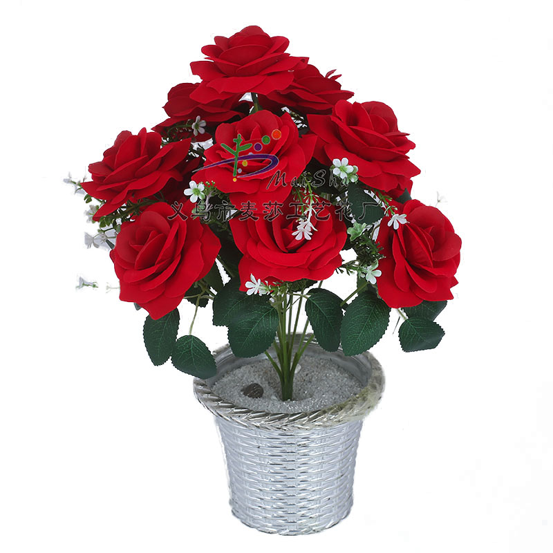 MS-061 Maisha Flower Sheet Flower Arrangement, Artificial Flower, Velvet Fabric, Small four-corner rose