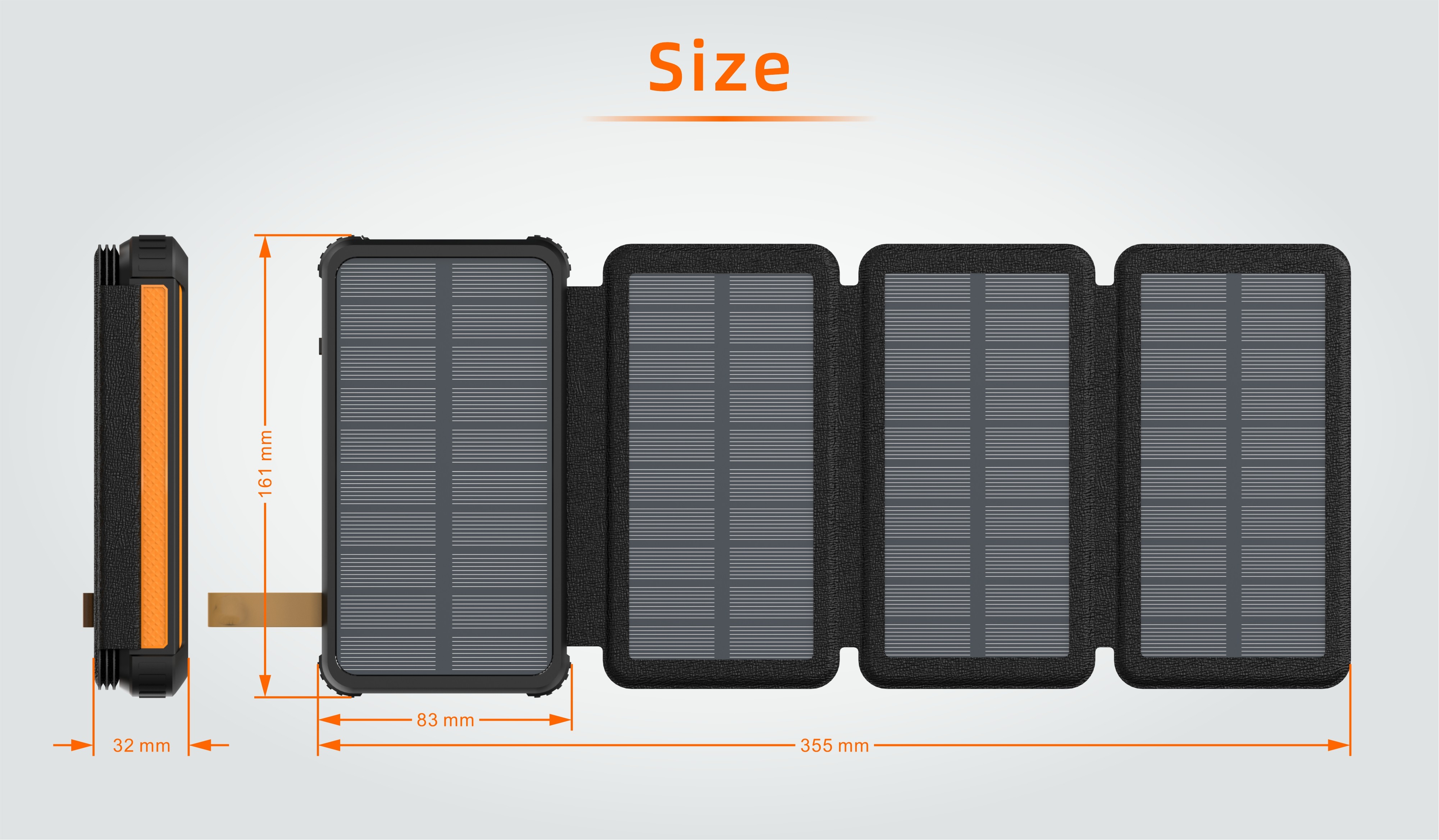 跨境太阳能折叠充电宝25000毫安大容量折叠户外便携防水移动电源solarpowerbank非洲手机充电宝智能充电宝批发详情2