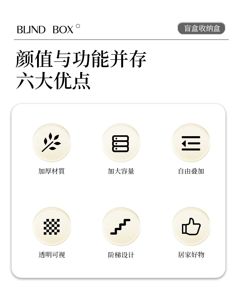 Y125-80盲盒收纳展示架泡泡玛特展示盒公仔玩偶亚克力透明防尘柜泡泡玛特盲盒详情图4