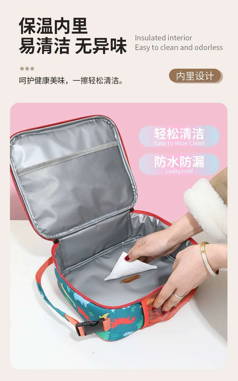 This is a best-selling product in foreign trade, a children's cartoon lunch bag that can be crossed diagonally. It has a large capacity and is a hand-held insulated bag for students to carry food when going out detail image 8