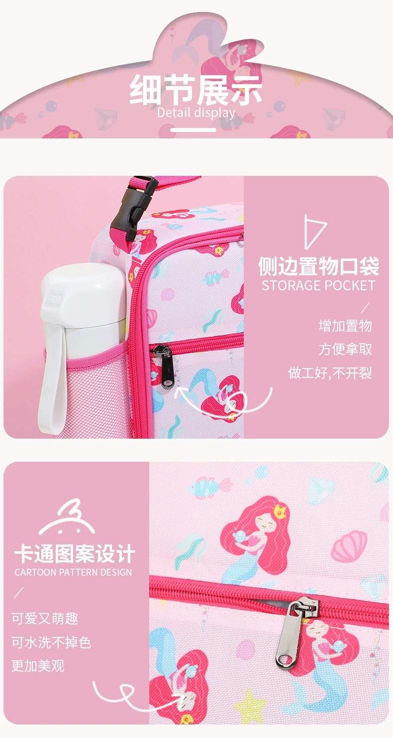 This is a best-selling product in foreign trade, a children's cartoon lunch bag that can be crossed diagonally. It has a large capacity and is a hand-held insulated bag for students to carry food when going out detail image 3
