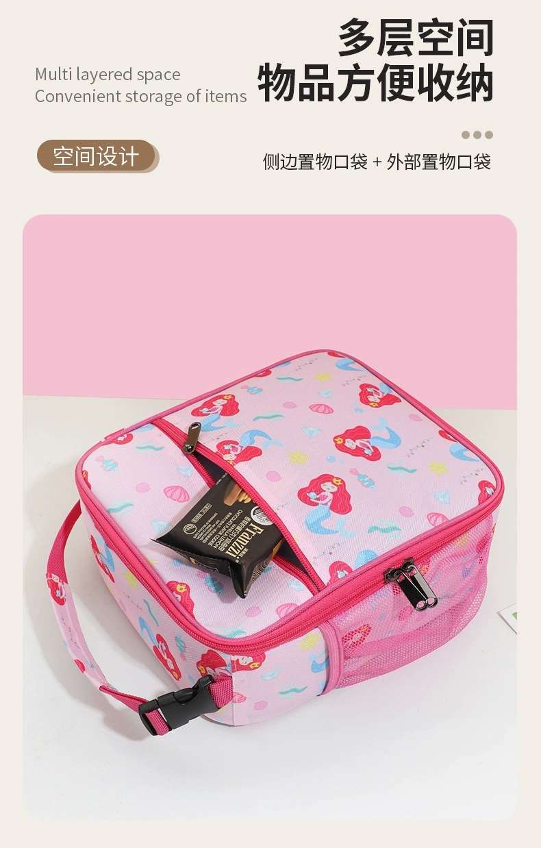 This is a best-selling product in foreign trade, a children's cartoon lunch bag that can be crossed diagonally. It has a large capacity and is a hand-held insulated bag for students to carry food when going out detail image 9