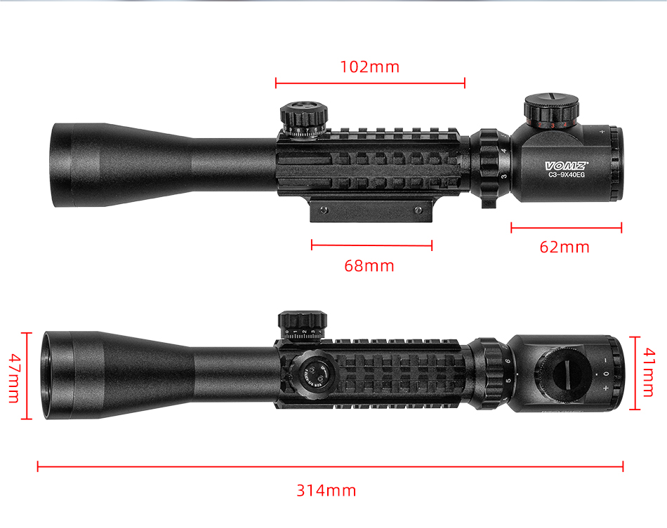 3109 火狼 VOMZ 3-9X40鱼骨瞄五线船型分化变倍高清瞄准器瞄准镜十字镜详情6