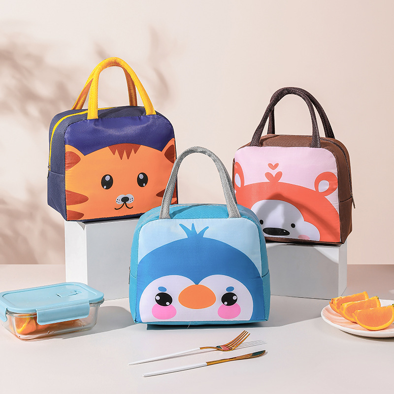New children's hand-held lunch box bags, cute cartoon bento bags, student lunch bags, insulated bento bags detail image 10
