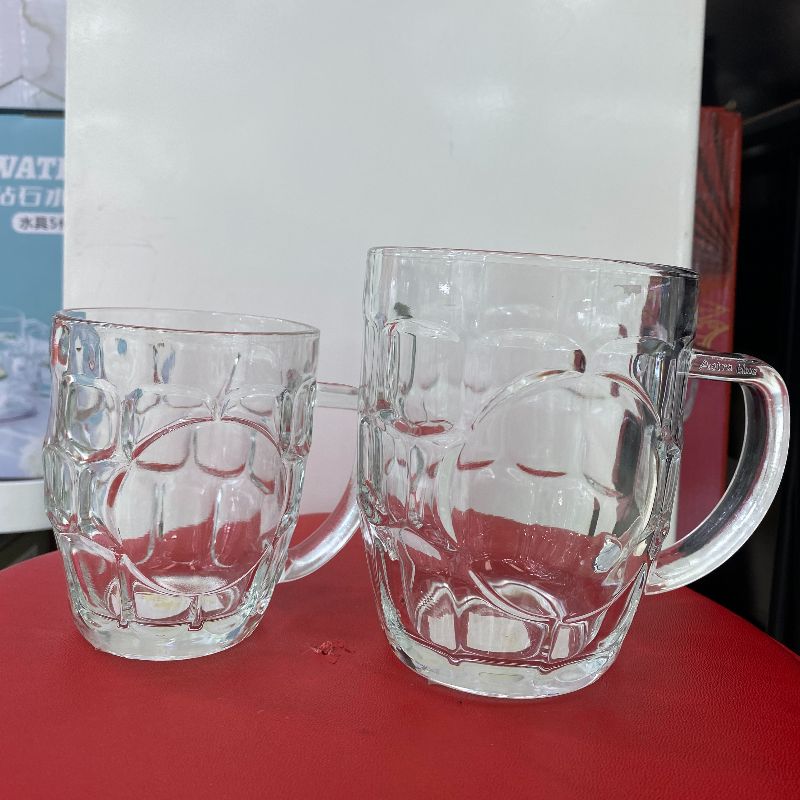 玻璃啤酒杯带把玻璃杯大号扎啤杯酒吧酒杯茶社泡茶杯加厚把手杯子