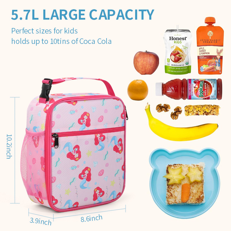 This is a best-selling product in foreign trade, a children's cartoon lunch bag that can be crossed diagonally. It has a large capacity and is a hand-held insulated bag for students to carry food when going out detail image 19