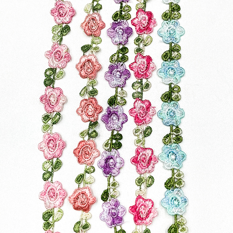 Wholesale of water-soluble embroidery in multiple colors for straw hats, lace accessories, collar and cuff lace, ethnic lace, lace, embroidery lace
