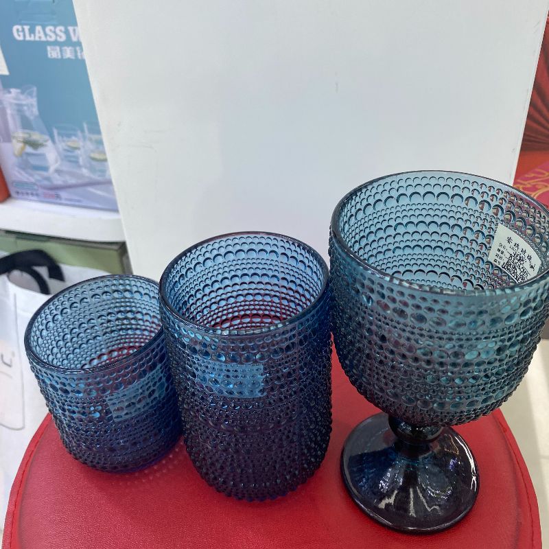 玻璃杯/水杯/玻璃杯红酒/竹节水杯/玻璃杯水杯白底实物图