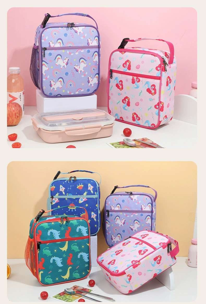 This is a best-selling product in foreign trade, a children's cartoon lunch bag that can be crossed diagonally. It has a large capacity and is a hand-held insulated bag for students to carry food when going out detail image 10