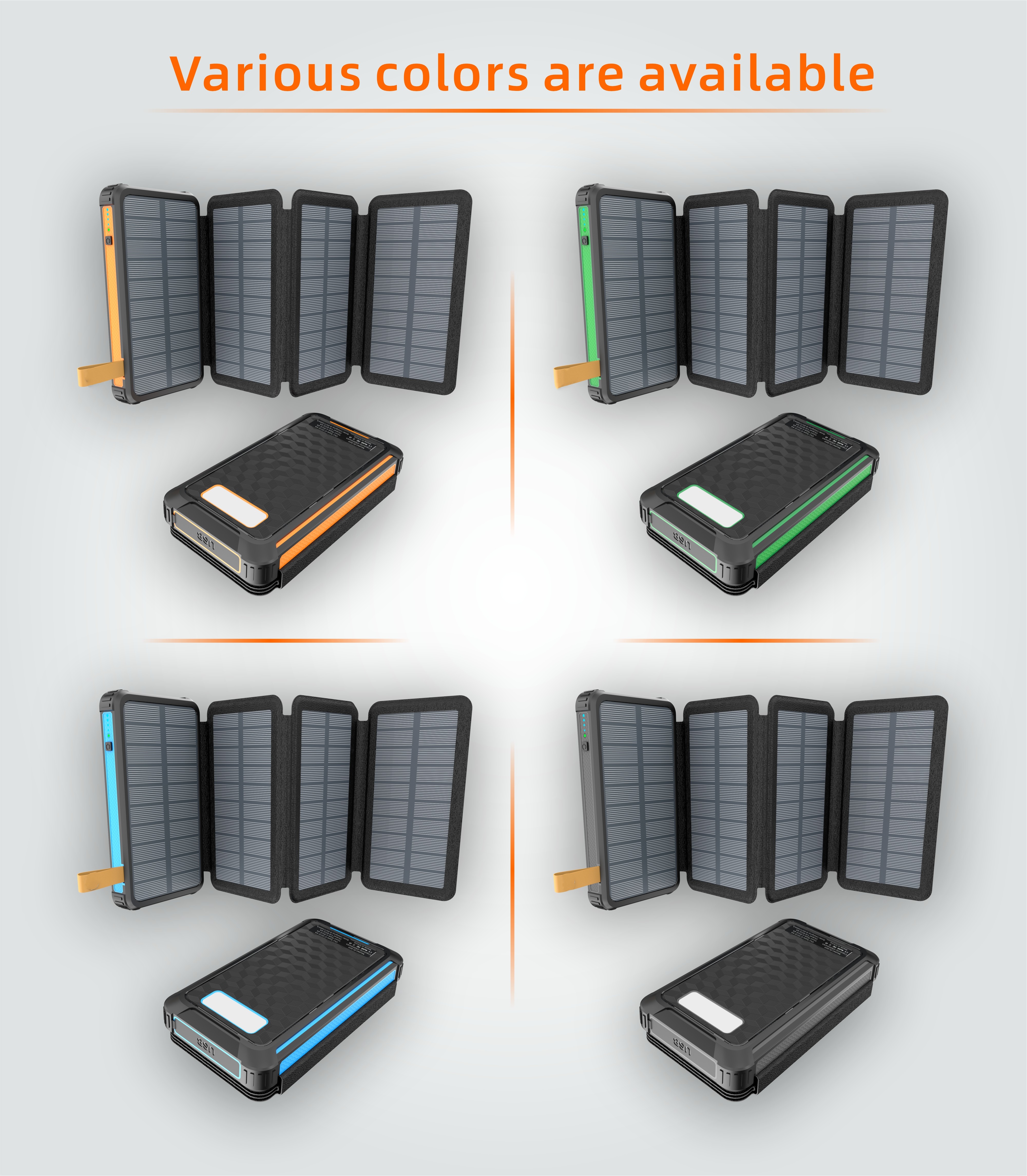 跨境太阳能折叠充电宝25000毫安大容量折叠户外便携防水移动电源solarpowerbank非洲手机充电宝智能充电宝批发详情4