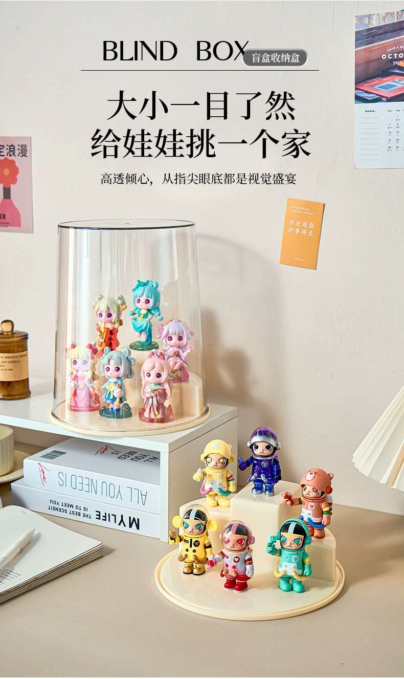 Y125-80盲盒收纳展示架泡泡玛特展示盒公仔玩偶亚克力透明防尘柜泡泡玛特盲盒详情图3