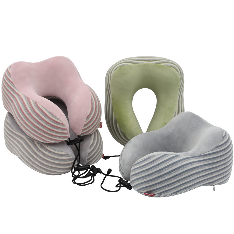 Simple striped neck pillow, memory foam U-shaped pillow, Kanglewu travel pillow, portable hump neck protection pillow, custom-made order pic 1