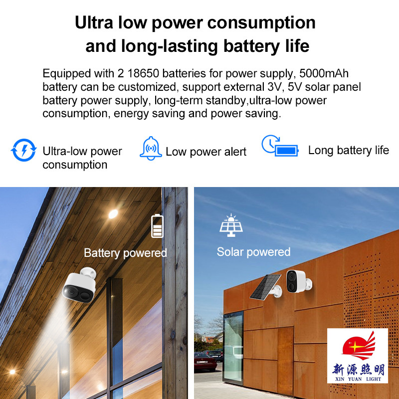 2MP家用无线WiFi电池低功耗摄像头太阳能户外防水免 插电门口监控细节图