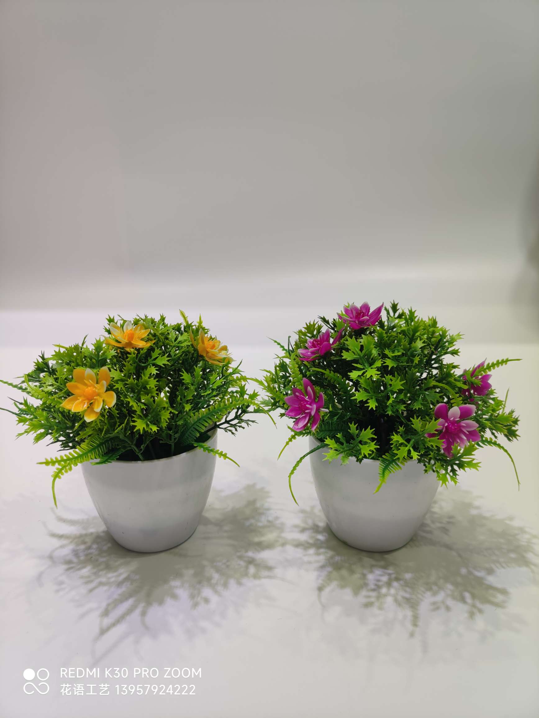 Artificial Plant Pot Fake Flower Decoration Plastic Rose Bonsai Indoor Home Desktop Decoration Five-Leaf Plum Wholesale undefined