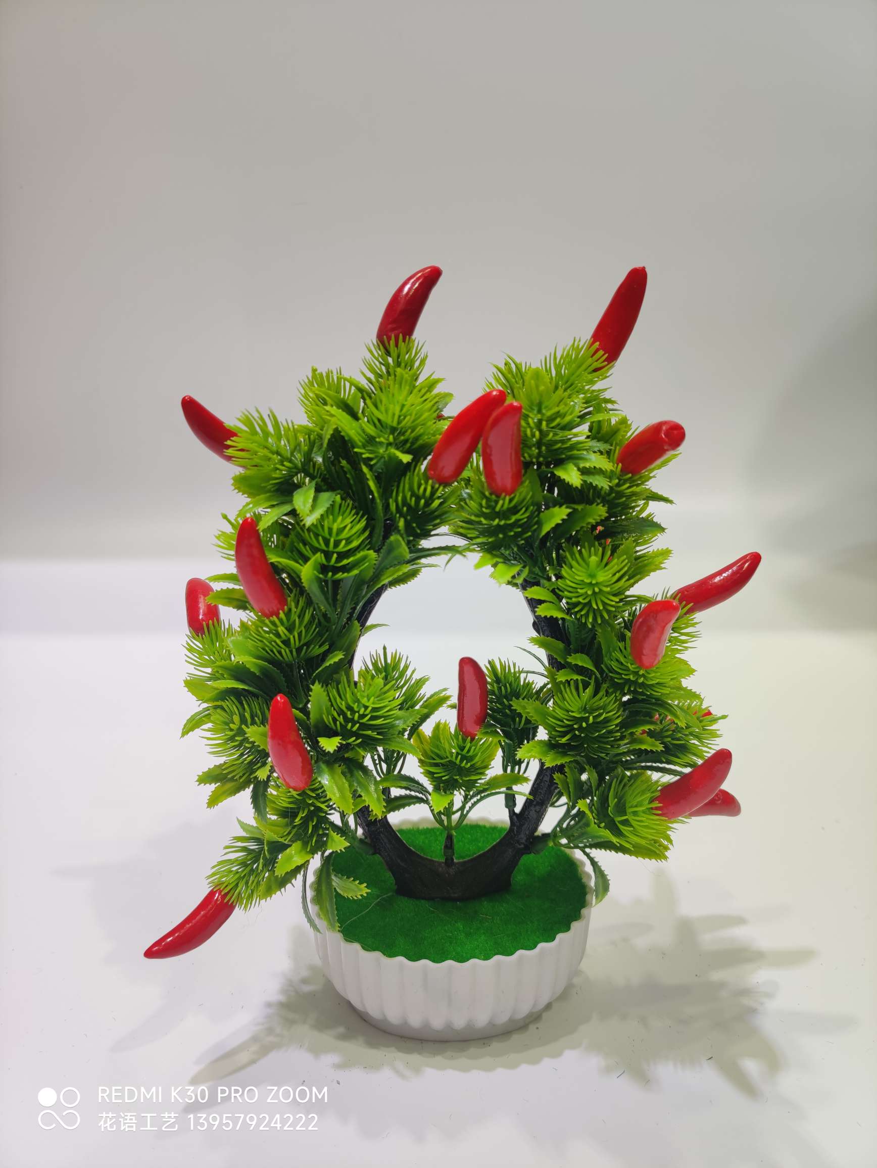 Artificial Plant Pot Fake Flower Decoration Plastic Rose Bonsai Indoor Home Desktop Decoration Five-Leaf Plum Wholesale Specification drawing
