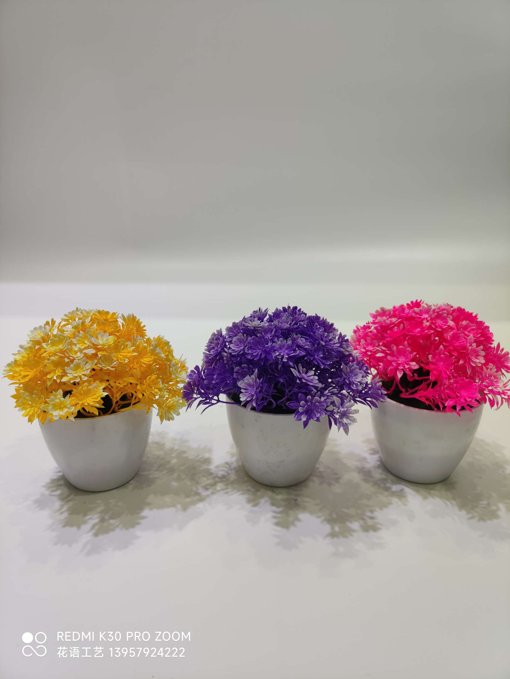 Artificial Plant Pot Fake Flower Decoration Plastic Rose Bonsai Indoor Home Desktop Decoration Five-Leaf Plum Wholesale undefined