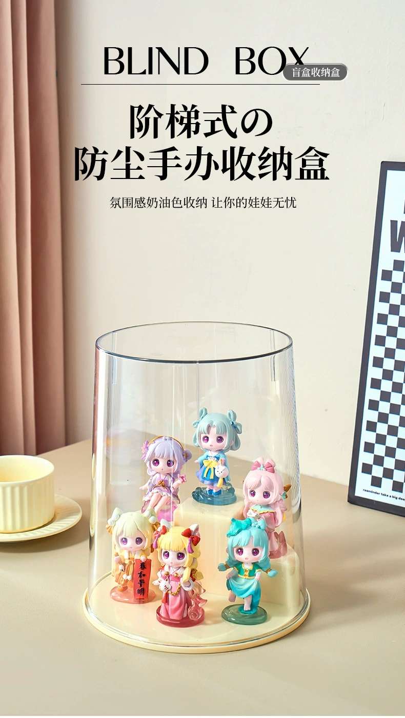 Y125-8039盲盒收纳展示架展示盒公仔玩偶小摆件亚克力透明防尘柜详情图1