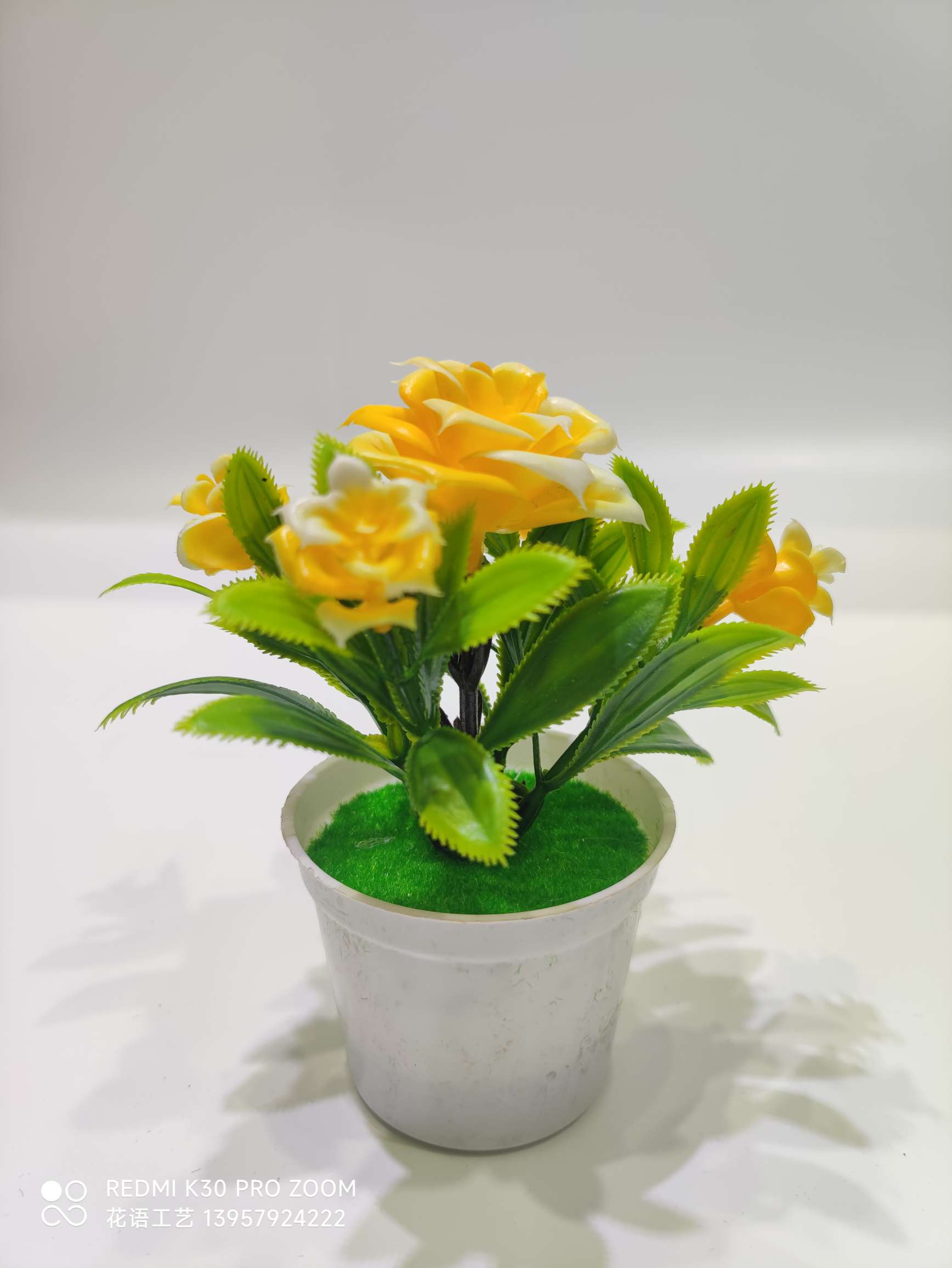 Artificial Plant Pot Fake Flower Decoration Plastic Rose Bonsai Indoor Home Desktop Decoration Five-Leaf Plum Wholesale undefined