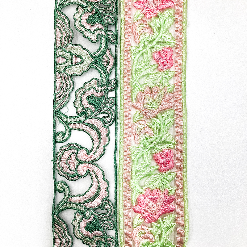 Hanfu lace, new Chinese-style embroidery in Chinese style, 5cm water-soluble embroidery, organza pattern lace, lace, lace, colorful lace