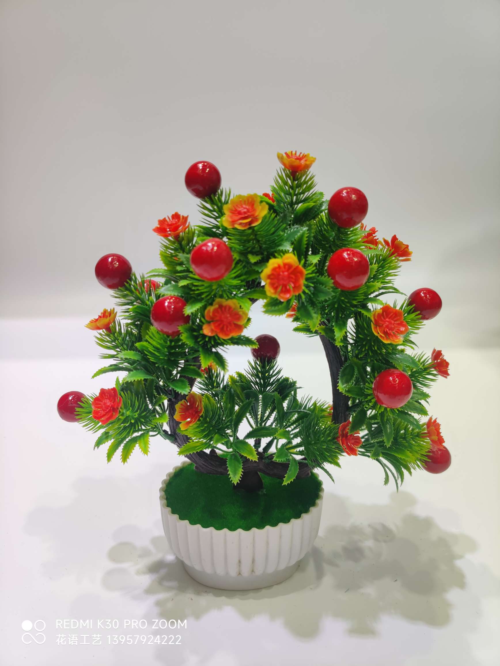 Artificial Plant Pot Fake Flower Decoration Plastic Rose Bonsai Indoor Home Desktop Decoration Five-Leaf Plum Wholesale Application Scenario
