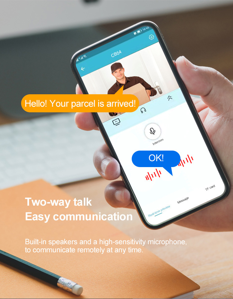 2MP家用无线WiFi电池低功耗摄像头太阳能户外防水免 插电门口监控详情6