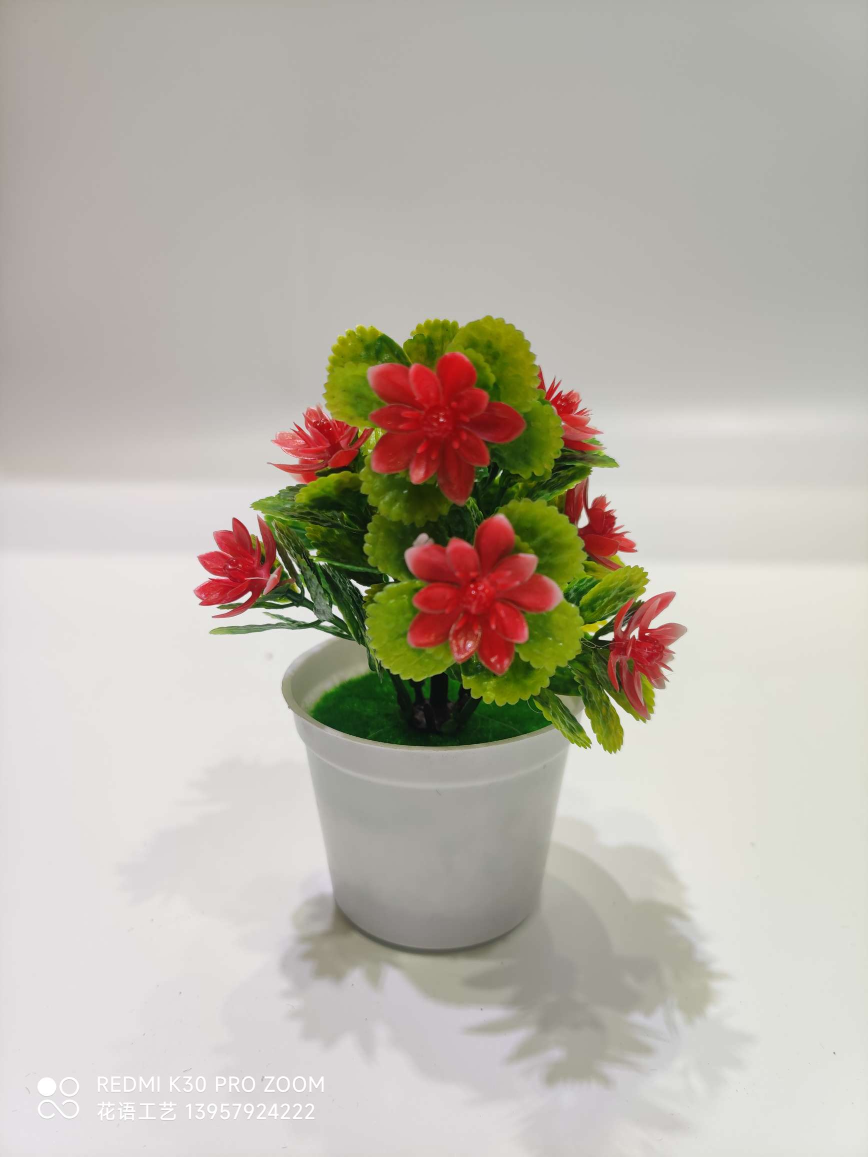 Artificial Plant Pot Fake Flower Decoration Plastic Rose Bonsai Indoor Home Desktop Decoration Five-Leaf Plum Wholesale undefined