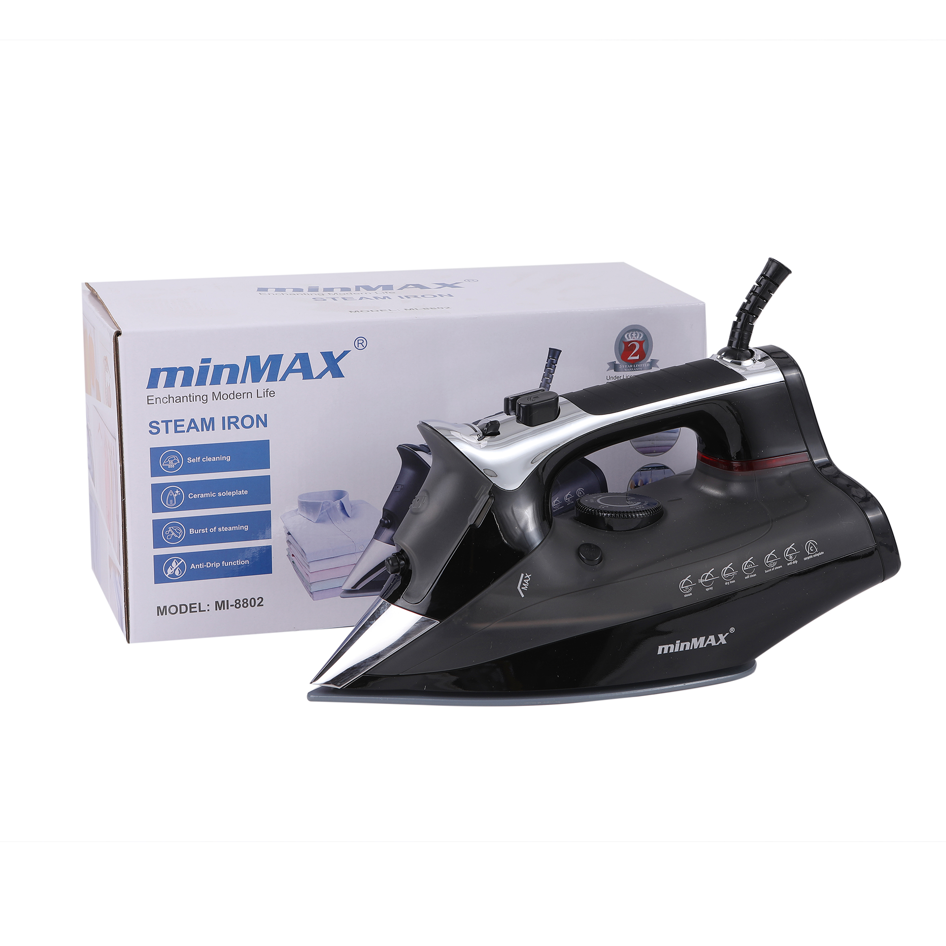 minMAX跨境专供家用电烫斗8002欧规手持电熨斗现货