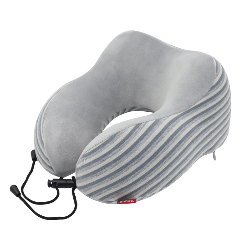Simple striped neck pillow, memory foam U-shaped pillow, Kanglewu travel pillow, portable hump neck protection pillow, custom-made order pic 6
