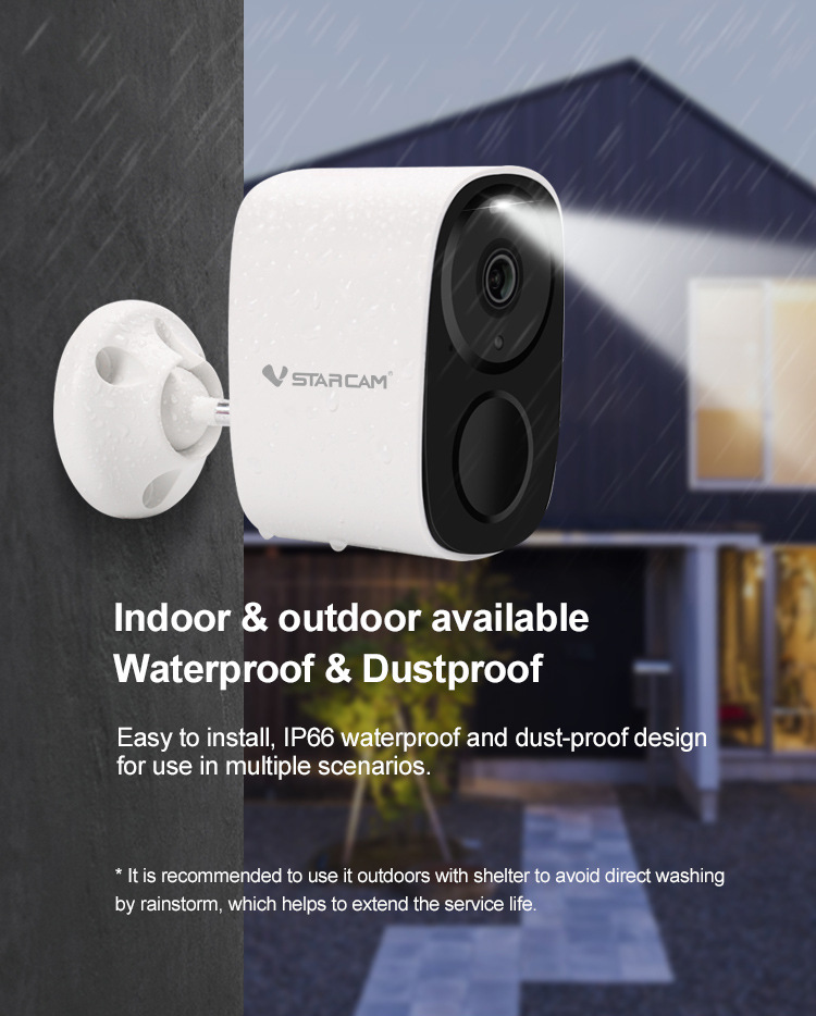 2MP家用无线WiFi电池低功耗摄像头太阳能户外防水免 插电门口监控详情9