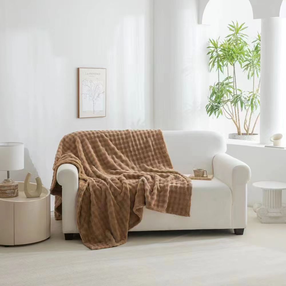 Double-sided bubble flannel milk fleece fabric, double-sided fleece blanket fabric, DB home textile fleece details Picture