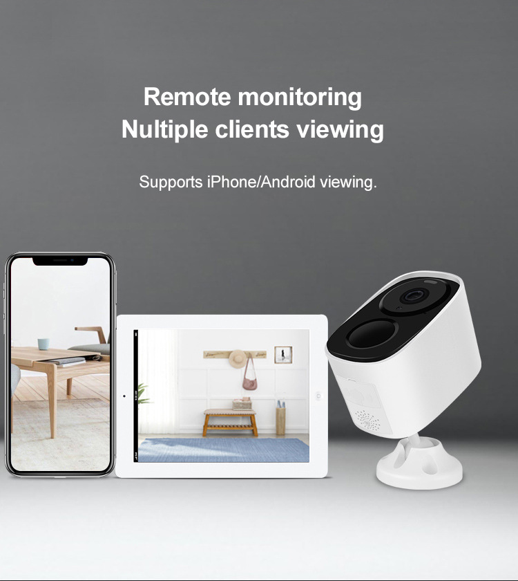 2MP家用无线WiFi电池低功耗摄像头太阳能户外防水免 插电门口监控详情10