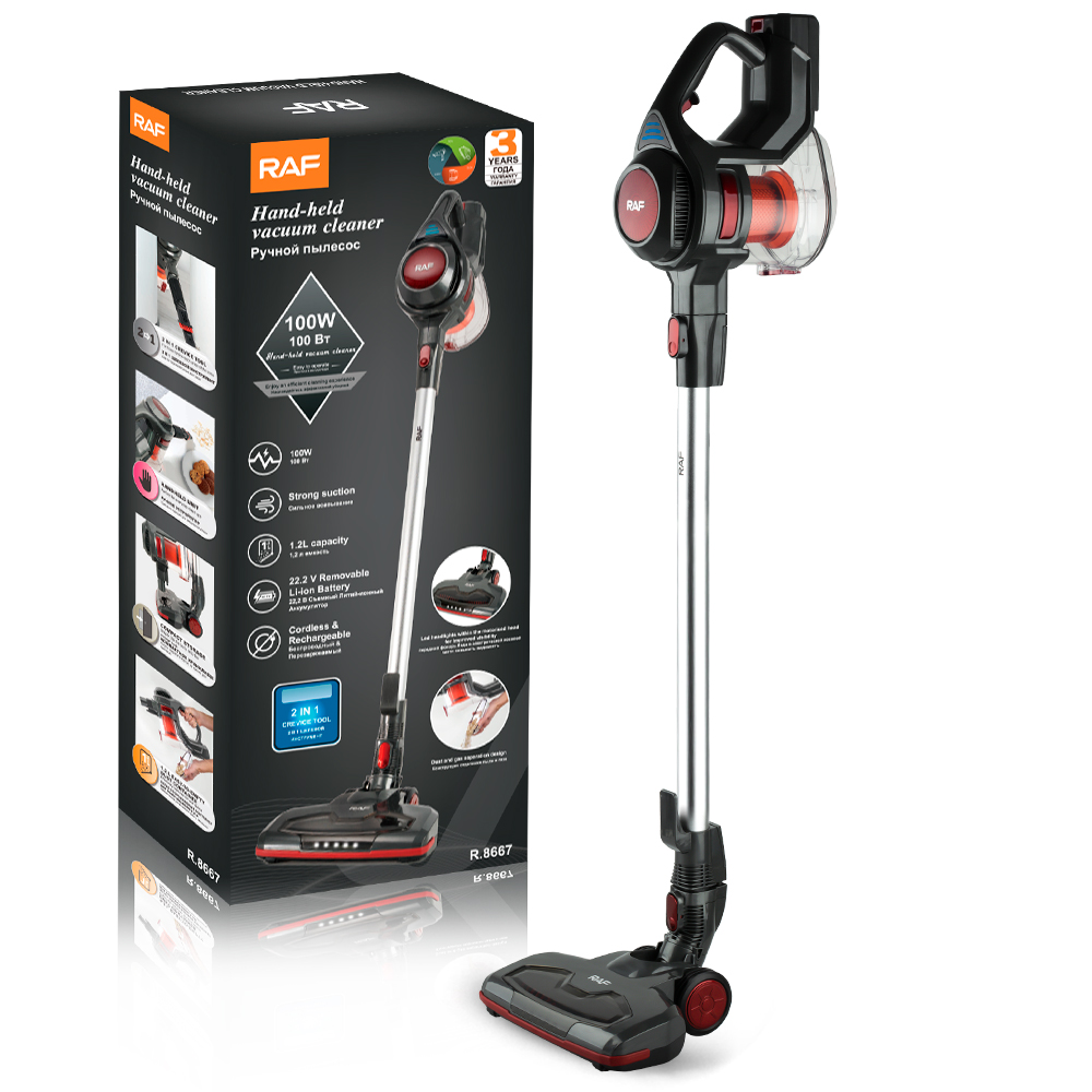 RAF European standard cross-border cordless vacuum cleaner, household handheld high-power vacuum cleaner, portable car all-in-one, high suction power R.8667 details Picture
