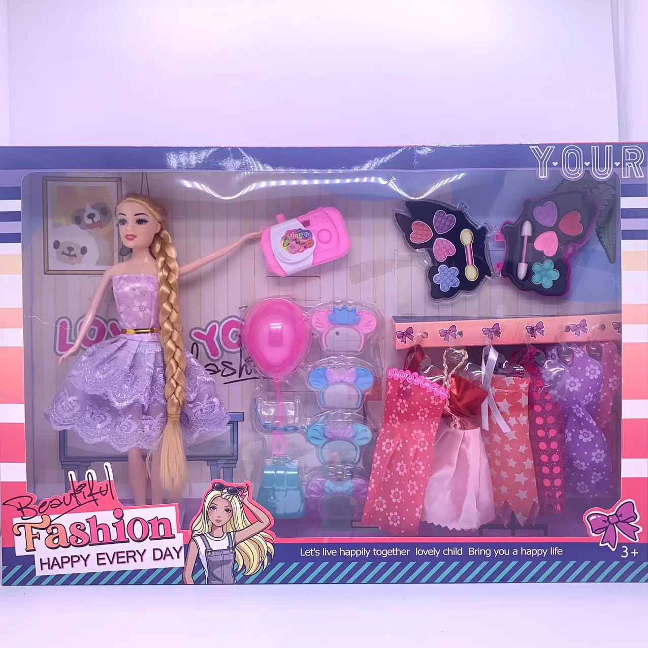 新品外贸洋娃娃高端公主玩具扮家家酒套装玩具11.5寸实身手脚可动芭比女孩子玩具系列套装款生日礼物套装礼盒款A