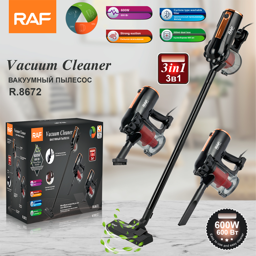 RAF European standard cross-border wired vacuum cleaner, household handheld high-power vacuum cleaner, portable car all-in-one, high suction power R.8672