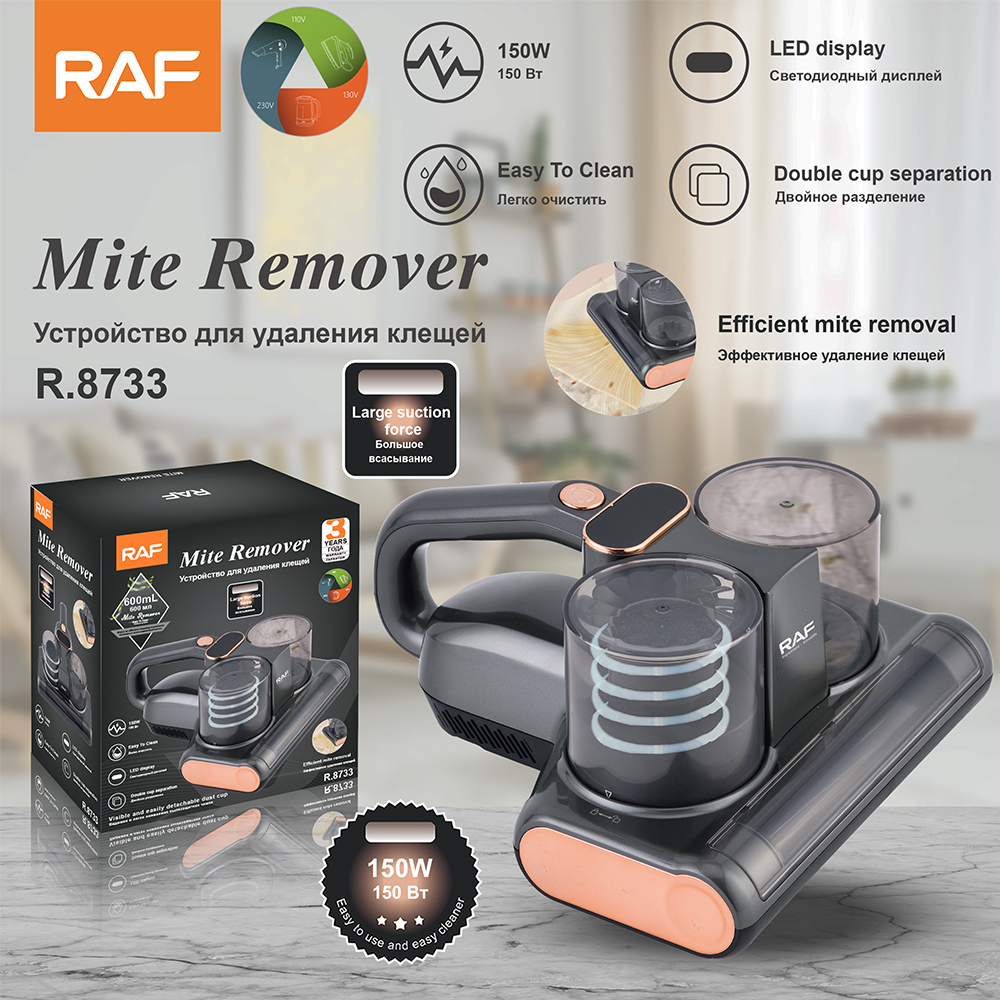 RAF European Standard cross-border Double-cup Mite Remover 600ml Household Ultraviolet sterilization and mite Removal Vacuum Cleaner Dust Removal and Cleaning R.8733 full figure