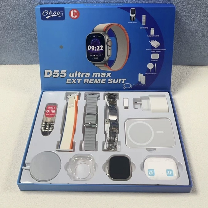 D55ULTRAMAX smartwatch set Bluetooth call heart rate test sports wristband small mobile phone power bank