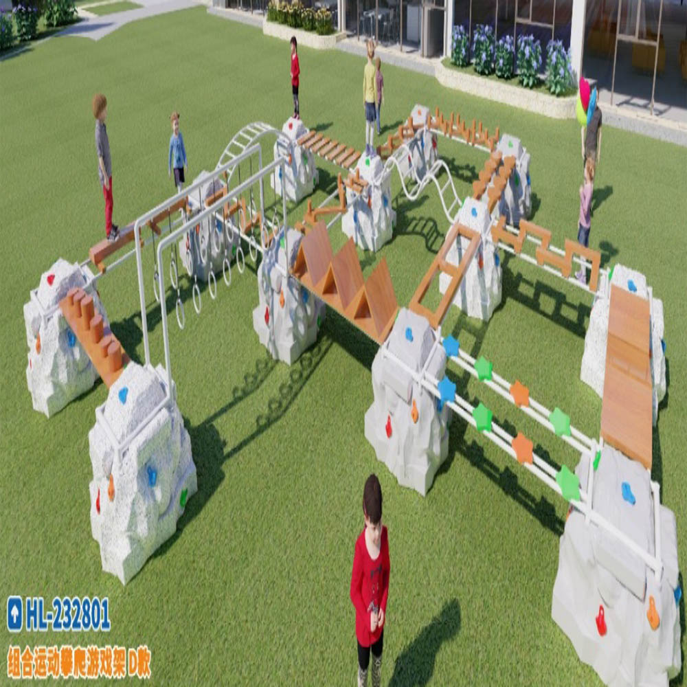 Outdoor construction nut building blocks Anji game toy children's park large construction area combination construction structure combination sports climbing game frame Hualong factory direct sales