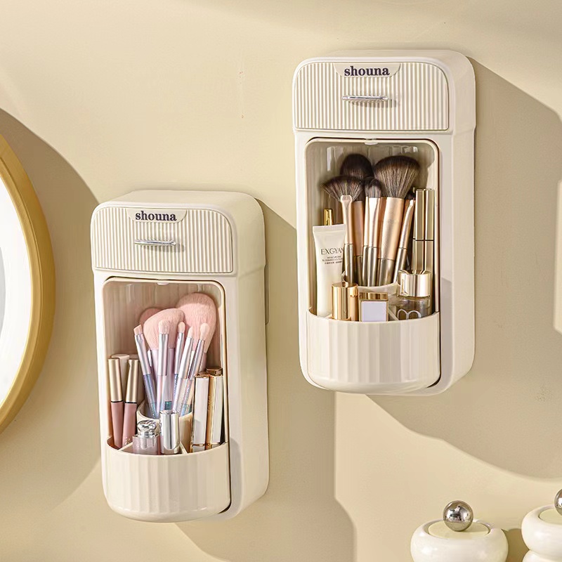 Rotating makeup brush storage box