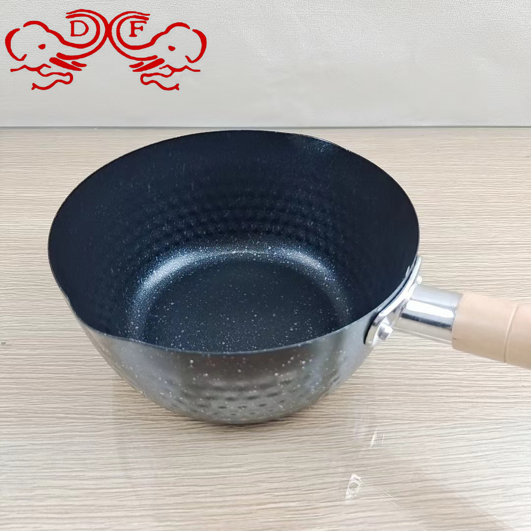 DF99425 Household Japanese-style tourmaline snow flat pot, snowflake pot, instant noodle pot, induction cooker, small milk pot, small soup pot, DF TRADINGHOUSE Item Picture