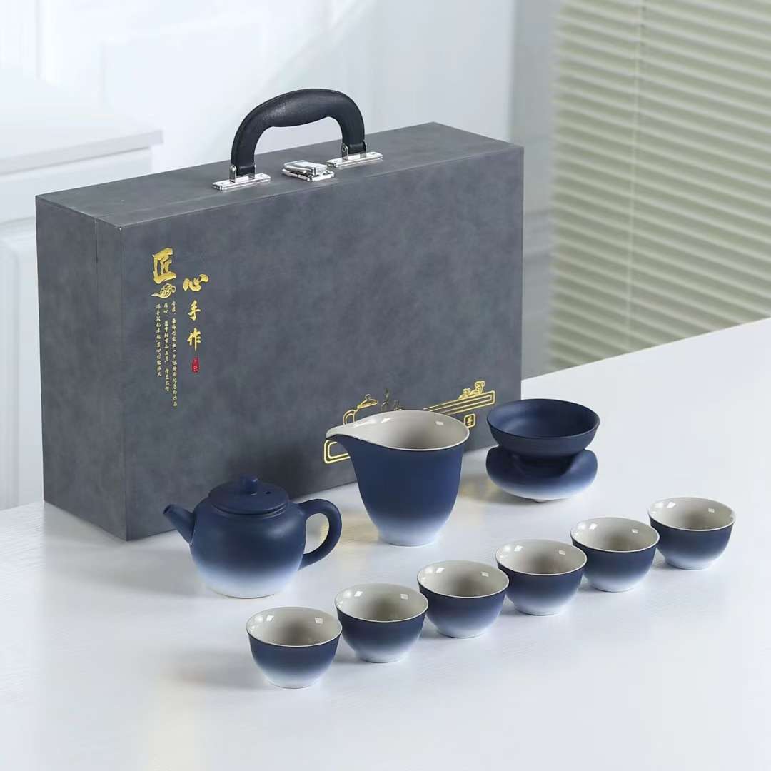 日用百货茶具系列 粗陶渐变釉茶具套装详情图2